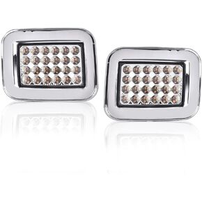 PIT66 LED Front Turn Signal Light Corner Parking Lamps, Compatible with Hummer H2 2003-2008/Compatible with Hummer H2 SUT 2005-2008 Left and Right Clear Lens Clear Housig