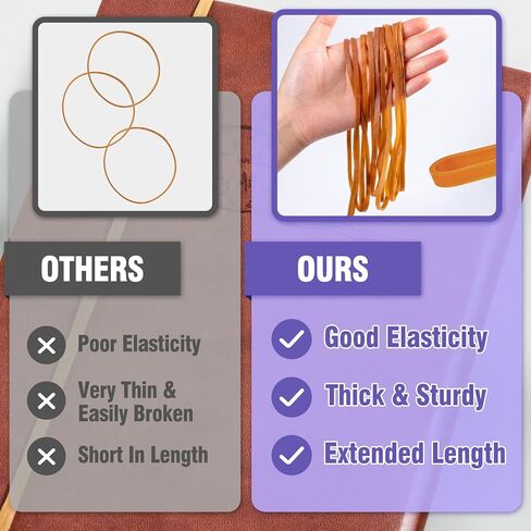 Super Size Rubber Bands - 60 Pcs Large Heavy Duty Latex Rubber Bands, Thick Multi Function Elastic Wrapping Bands Long for Office Outdoor Tie Up Garbage Bag Notebook File Packing Moving in Kuwait