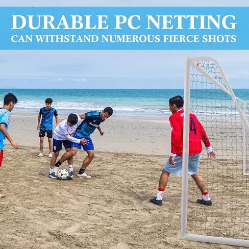 10 x 6.5 FT Soccer Goal with 2 Nets and Oxford Carry Bag Backyard Soccer Goal with Weatherproof Frame Ground Stakes Portable PVC Full Size Soccer Goal Post for Kid Adult Practice Training in Saudi Arabia