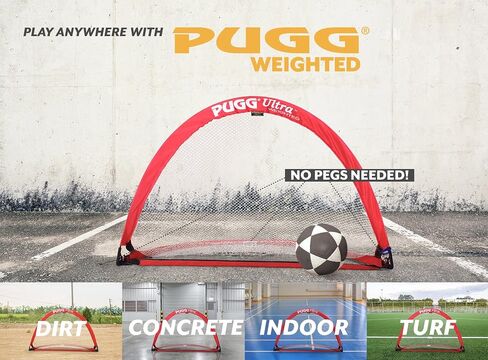 PUGG - هدف كرة القدم المنبثق Ultra Q5 - شبكة كرة قدم للتدريب المحمولة - زوج (أحمر) in Saudi Arabia