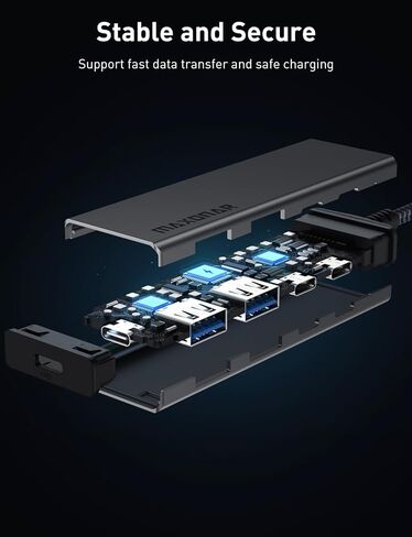 محول USB C HUB متعدد المنافذ، مع منفذ USB C PD بقدرة 100 وات، ومنفذي بيانات USB C ومنفذي بيانات USB A، ومحور USB C 5 في 1 إلى USB 3.2 Gen 1 لسلسلة iPhone 15، وMacBook Pro/Air، وiPad Pro ، سيرفيس، XPS، جالاكسي in Kuwait