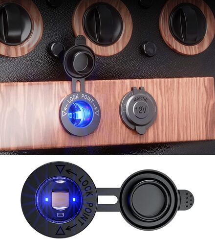 KEWIG 12V Cigarette Lighter Socket, Waterproof Cigarette Lighter Socket Replacement DIY Kit for Car Boat Marine Motorcycle ATV RV Truck Golf Cart and More, 2 Pack in Saudi Arabia