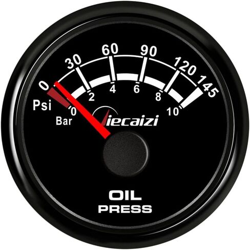 52mm/2-1/16" 10-184 ohms Oil Pressure Gauge Fuel Pressure Gauge 0-10bar 0-145psi 7 Backlight Colors with Sender in Kuwait