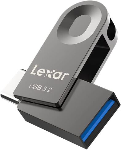 محرك أقراص فلاش USB Lexar E32C سعة 128 جيجابايت من النوع C، USB-A&USB-C 3.2 Gen 1 محرك مزدوج OTG 100 ميجابايت/ثانية للقراءة، محرك إبهام بتصميم دوار لـ USB 3.0/2.0، عصا ذاكرة للهواتف الذكية التي تعمل بنظام Android والكمبيوتر المحمول والكمبيوتر الشخصي in Kuwait