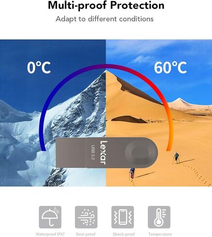 محرك أقراص فلاش USB Lexar E32C سعة 128 جيجابايت من النوع C، USB-A&USB-C 3.2 Gen 1 محرك مزدوج OTG 100 ميجابايت/ثانية للقراءة، محرك إبهام بتصميم دوار لـ USB 3.0/2.0، عصا ذاكرة للهواتف الذكية التي تعمل بنظام Android والكمبيوتر المحمول والكمبيوتر الشخصي in Kuwait