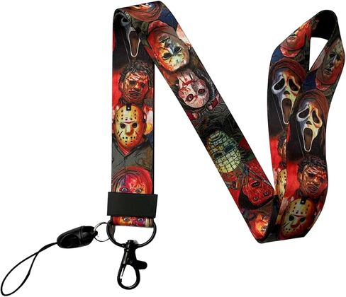 dluhos بارد الرقبة الحبل أنماط الرعب الصراخ، لمفاتيح شارة الهوية للرجال النساء، الإرهاب تحت عنوان سلسلة المفاتيح الهدايا ميرش حزب اللوازم للفتيات المراهقات (الملونة) in Kuwait