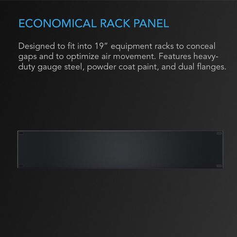 AC Infinity Rack Panel Accessory Blank 2U Space for 19" Rackmount, Heavy-Duty 3mm Gauge Steel, Black in Saudi Arabia