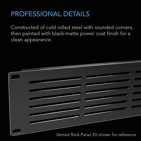 AC Infinity Rack Panel Accessory Blank 2U Space for 19" Rackmount, Heavy-Duty 3mm Gauge Steel, Black in Saudi Arabia