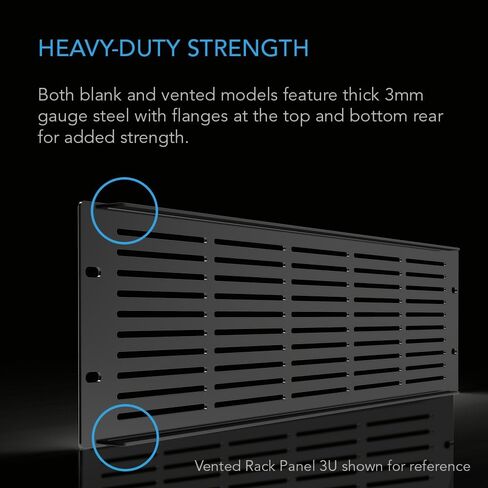 AC Infinity Rack Panel Accessory Blank 2U Space for 19" Rackmount, Heavy-Duty 3mm Gauge Steel, Black in Saudi Arabia