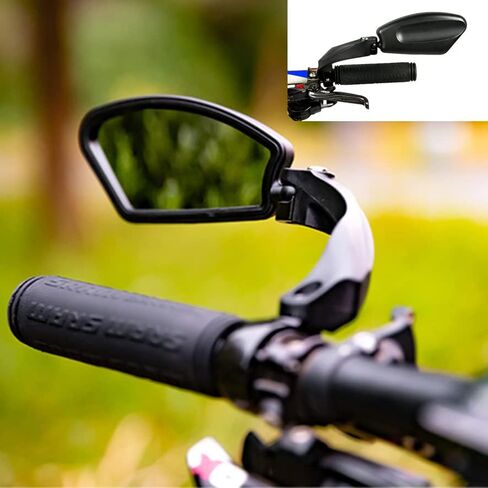 Bicycle mirror,handlebars bike mirror,safety rearview mirror,stainless steel lens suitable for road/mountain/electric bicycle/children/adult bicycle (left) in Saudi Arabia