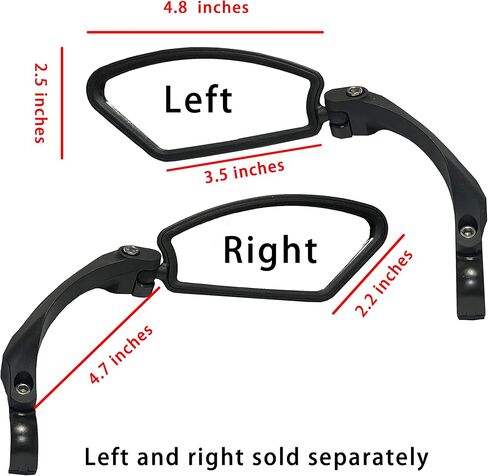 Bicycle mirror,handlebars bike mirror,safety rearview mirror,stainless steel lens suitable for road/mountain/electric bicycle/children/adult bicycle (left) in Saudi Arabia