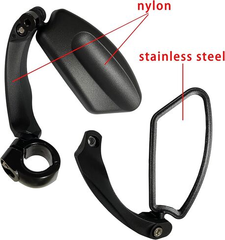 Bicycle mirror,handlebars bike mirror,safety rearview mirror,stainless steel lens suitable for road/mountain/electric bicycle/children/adult bicycle (left) in Saudi Arabia