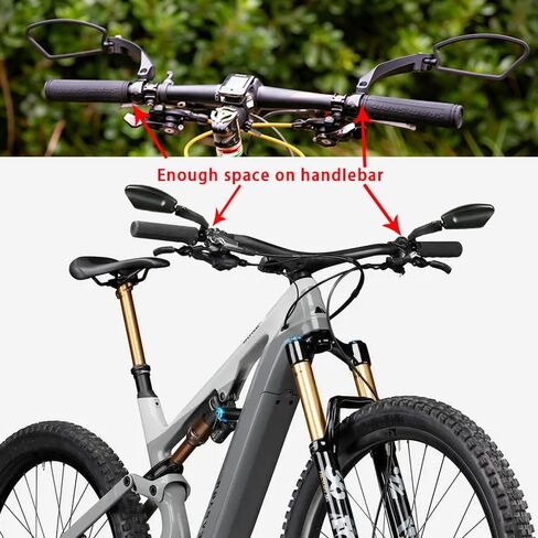 Bicycle mirror,handlebars bike mirror,safety rearview mirror,stainless steel lens suitable for road/mountain/electric bicycle/children/adult bicycle (left) in Saudi Arabia