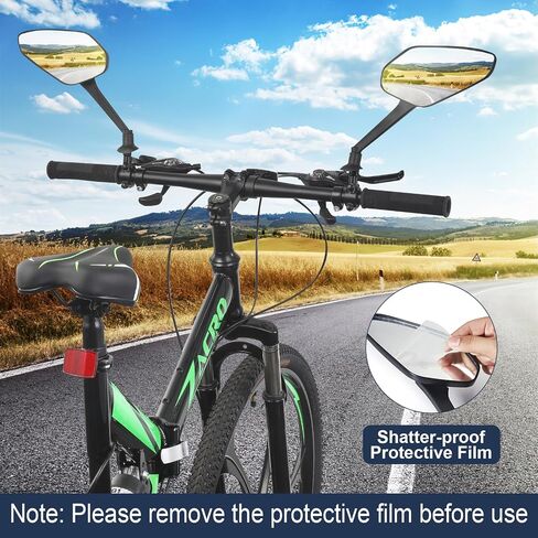 Zacro 2 Pack Bike Mirror, 2024 Upgraded Bike Mirror Handlebar Mount, 360°Adjustable Bicycle Rear View Mirror, Scratch Resistant Glass Lens, Fit for Mountain Bikes, City Road Bikes, E-bikes, Scooter in Saudi Arabia