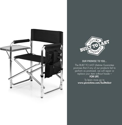 PICNIC TIME NFL Sports Side Table, Beach, Camp Chair for Adults, 19 x 24 x 33, Black in Saudi Arabia