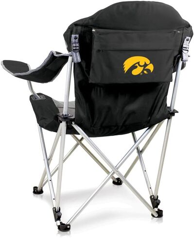 PICNIC TIME NCAA Reclining Camp Chair, One Size, Black with Gray Accents in Saudi Arabia