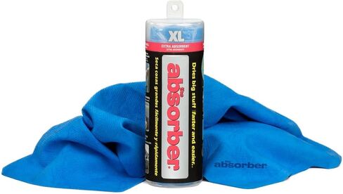 CleanTools The Absorber XL Synthetic Premium Drying Chamois Cloth for Car: Super Absorbent, Scratch-Free and Washable | 29-Inch x 18-Inch, Blue, X-Large (PN: 34944-34942) in Kuwait