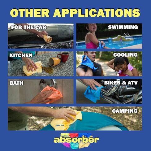 CleanTools The Absorber XL Synthetic Premium Drying Chamois Cloth for Car: Super Absorbent, Scratch-Free and Washable | 29-Inch x 18-Inch, Blue, X-Large (PN: 34944-34942) in Kuwait