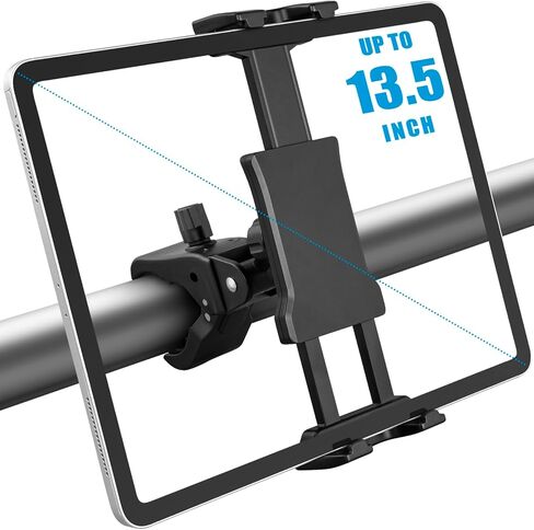 حامل iPad LZSIG للدراجة الثابتة، حامل الكمبيوتر اللوحي على مقود جهاز المشي، حامل للدراجات الثابتة، دراجة التمرين، حامل الميكروفون، ورقة موسيقية مناسبة لـ 4.7-13.5 بوصة، Galaxy والأجهزة اللوحية والهواتف in Kuwait