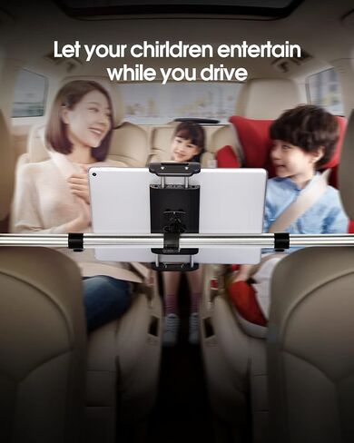 حامل iPad من الألومنيوم للسيارة، ومسند رأس للكمبيوتر اللوحي للأطفال، متوافق مع iPad Pro 12.9 11، وiPad Air Mini، وGaxlaxy Tabs، والهواتف المحمولة والأجهزة اللوحية الأخرى مقاس 4.7-12.9 بوصة باللون الأسود in Kuwait