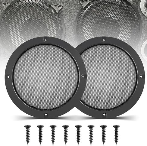6.5 Inch Metal Mesh Round Speaker Grill Cover, Universal Radio Speaker Grills Decorative for Car Speaker Mounting Home Audio DIY, Mesh Subwoofer Grill Horn Guard Protective Case W/ 8PCS Screws in Saudi Arabia