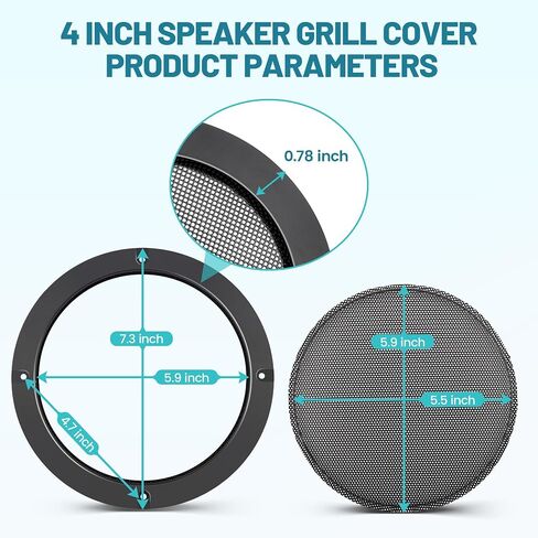 6.5 Inch Metal Mesh Round Speaker Grill Cover, Universal Radio Speaker Grills Decorative for Car Speaker Mounting Home Audio DIY, Mesh Subwoofer Grill Horn Guard Protective Case W/ 8PCS Screws in Saudi Arabia