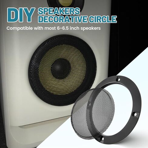 6.5 Inch Metal Mesh Round Speaker Grill Cover, Universal Radio Speaker Grills Decorative for Car Speaker Mounting Home Audio DIY, Mesh Subwoofer Grill Horn Guard Protective Case W/ 8PCS Screws in Saudi Arabia