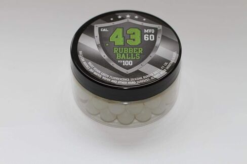 100 x Night Vision Fluorescent Silicon Rubber Balls Paintballs Reballs Glowing in The Dark for Training Self and Home Defense Pistols in 43 Caliber in Kuwait