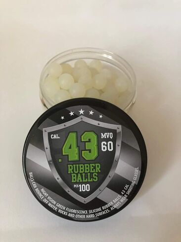 100 x Night Vision Fluorescent Silicon Rubber Balls Paintballs Reballs Glowing in The Dark for Training Self and Home Defense Pistols in 43 Caliber in Kuwait