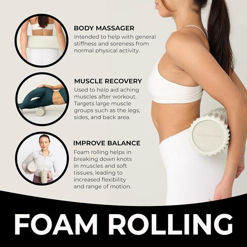 Natural Tidal Roller - Ergonomic Wide Wave Textured Myofascial Back Muscle Massage Foam Roller - Yoga, Athletics, Body Stiffness Stretching Excercises Balance Fitness Trainer - Full Size in Saudi Arabia