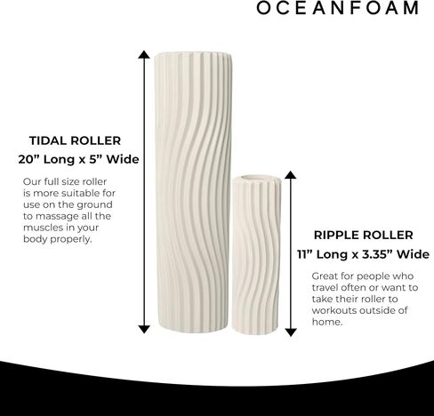 Natural Tidal Roller - Ergonomic Wide Wave Textured Myofascial Back Muscle Massage Foam Roller - Yoga, Athletics, Body Stiffness Stretching Excercises Balance Fitness Trainer - Full Size in Saudi Arabia