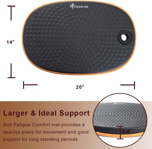 StrongTek Anti Fatigue Balance Board, Standing Desk Balance Boards, Sit Stand Desk Mat Accessory, Wobble Foot Rocker, Balancing Mat, Exercise Core Strength, Comfortable Standing in Kuwait