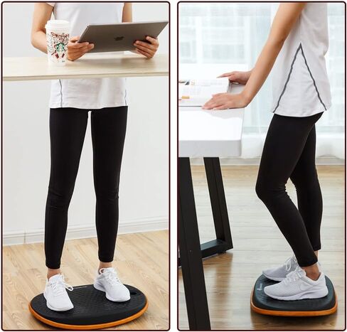 StrongTek Anti Fatigue Balance Board, Standing Desk Balance Boards, Sit Stand Desk Mat Accessory, Wobble Foot Rocker, Balancing Mat, Exercise Core Strength, Comfortable Standing in Kuwait