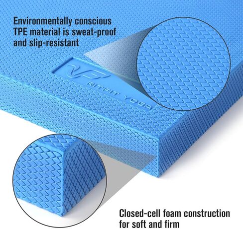 RitFit Balance Foam Pad - 2 inch TPE Non-Slip Mat for Fitness & Balance Exercises,Yoga, Physical Therapy, Knee Cushion with Multi Colors in Saudi Arabia