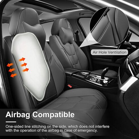Black Car Seat Covers Full Set, Universal Front and Rear Seat Covers for Cars, Waterproof Leather Auto Seat Protectors with Head Pillow, Car Seat Cushions Fit for Most Sedans SUV Pick-up Truck in Kuwait