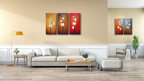Wieco Art Colorful Flowers Oil Painting on Canvas Wall Art Ready to Hang for Living Room Bedroom Home Decoration Modern 5 Piece 100% Hand Painted Gallery Wrapped Contemporary Abstract Floral in Saudi Arabia