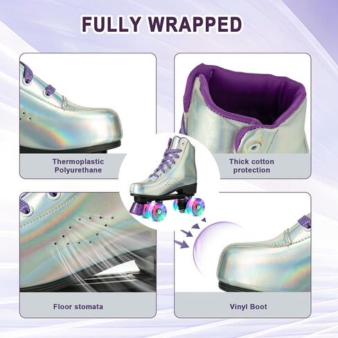 زلاجات دوارة جلدية من XUDREZ للجنسين، أحذية عالية الجودة بتصميم صف مزدوج، زلاجات دوارة كلاسيكية فاخرة للنساء والرجال in Kuwait