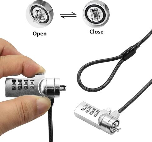 YACSEJAO Notebook Lock and Security Cable Laptop Cable Lock Hardware Security Cable Lock Anti Theft for All Devices with 3x7mm Keyholes are Supported(1.2M/3.9FT) in Saudi Arabia