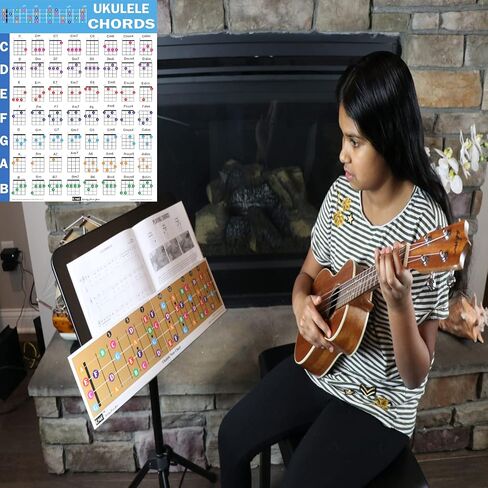 Ukulele Chords Poster, An Educational Reference guide for Ukulele Players and Teachers, Printed on Waterproof, Non-Tearing, Polypropylene Paper, Size: 24"x 30" (Folded Shipping) in Saudi Arabia