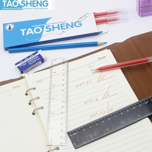 6-Inch Plastic Straight Ruler Set, 15-CM Flexible Dual-Scale Measuring Tool for Student School Office, 1 Black & 1 Transparent in Kuwait