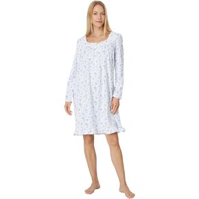 Eileen West Women's Long Sleeve Cotton Knit Short Gown