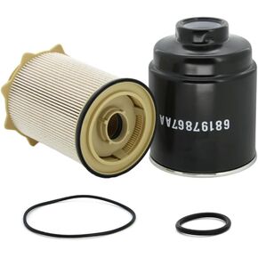 Fuel Filter Water Separator 6.7L Cummins Set Compatible with 2013-2018 Dodge Ram 2500 3500 4500 5500 6.7L Cummins Engines Replaces # 68157291AA 68197867AA