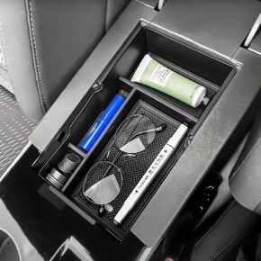 Center Console Organizer Compatible with 2025 Chevrolet Equinox Accessories Middle Armrest Storage Box Interior Insert Tray Coin Holder, Black