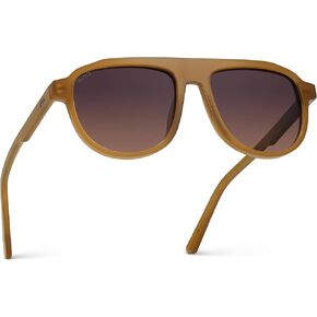 WearMe Pro Bold Retro Polarized Aviator Sunglasses | Geometric Flat Top Frame Design, Gradient Lenses