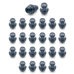 24PCS M14x1.5 Lug Nuts OEM Factory Style One-Piece Large Acorn Seat Compatible with Ford F-150 Expedition Lincoln Navigator Stock Wheels, Black Cone Seat OE Fix Wheel Lug nut