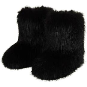 Women's Faux fur Boot Warm Comfortable Outdoor Flat Shoes Furry Fluffy Short Snow 2025 Boot Mid-Calf Boots