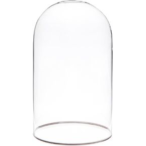 Plymor 4" x 7" Glass Display Dome Cloche with Silver Rim (no Base)