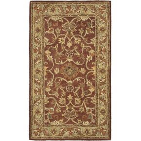 SAFAVIEH Golden Jaipur Collection 2'3" x 4' Rust / Green GJ250E Handmade Traditional Premium Wool Accent Rug