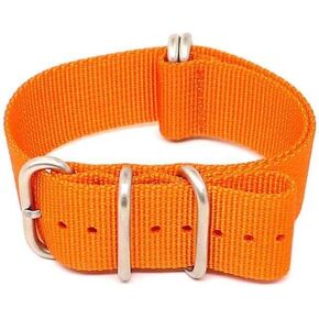 Da Luca Ballistic Nylon Military Watch Strap - Orange (Matte Buckle) : 22mm