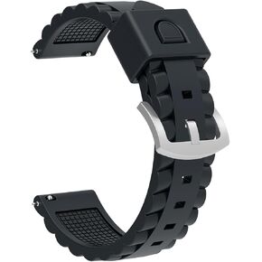 Quick Release Silicone Watch Bands Sport Watch Straps for Men Women 20mm 22mm 24mm Watch Band for Samsung Galaxy Watch for Garmin Watch for Huawei Watch and More, Black, Gray, Orange, Navy Blue